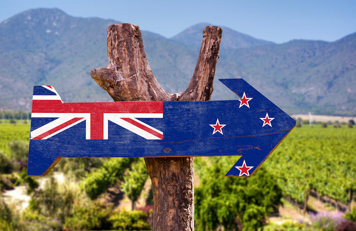 NZ国旗の矢印、ぶどう畑